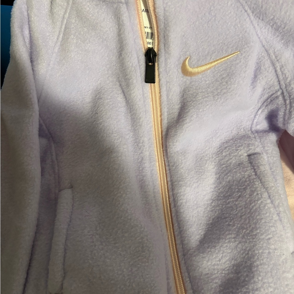 Nike Light Purple Fleece Jacket with Gold Logo